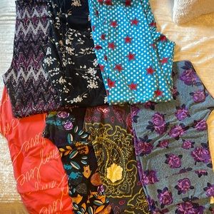 Lot of 7 LuLaRoe Leggings Size T&C various designs.